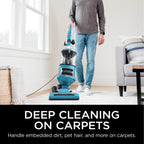 Shark Upright Vacuum, Navigator Lift-Away with Powerful Suction, Bagless, Hard Floor and Carpet, Large Dust Cup, Hepa Filter, Swivel Steering, Upholstery & Crevice Tool, NV380, Blue