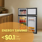 MaxKare 3.6 cu.ft Mini Fridge with Freezer, Perfect for Dorm, Small Spaces, Large Capacity, Energy Efficient- Dark Gray
