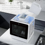 Hermitlux Portable Countertop Dishwasher, 5 Washing Programs, 5L Built-in Water Tank and Air-Dry Function, HMX-DW03