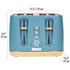 Haden Dorchester 4 Slice Wide Slot Toaster with Control Knob, Stone Blue
