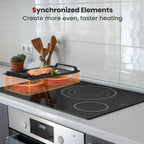 Gasland Chef 30 in. 4 Elements Radiant Electric Cooktop in Black with Tri-Ring Element and Bridge Element