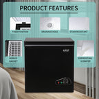 Krib B 3.5 Cu.Ft Chest Freezer with 7 Gears Temperature Adjustment, Deep Compact Freezer with a Removable Basket, Suitable for Kitchen, Garage, Basement, Black
