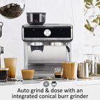 Espresso Coffee Machine with Grinder, 20 Bar Semi-Automatic Espresso Maker with Milk Frother Steamer Wand for Cappuccino, Latte, Macchiato, 2.8 L Water Tank, PID Temperature Control