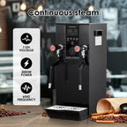 Commercial Milk Frother, 110V 1400W Automatic Foam Machine with LED Display for Coffee Shops (Black)