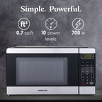 Farberware Countertop Microwave Ov 1100 Watts, 2.2 cu ft - Smart Sensor With LED Lighting and Child Lock - Perfect for Apartments and Dorms - Easy Clean Black Interior, Stainless Steel
