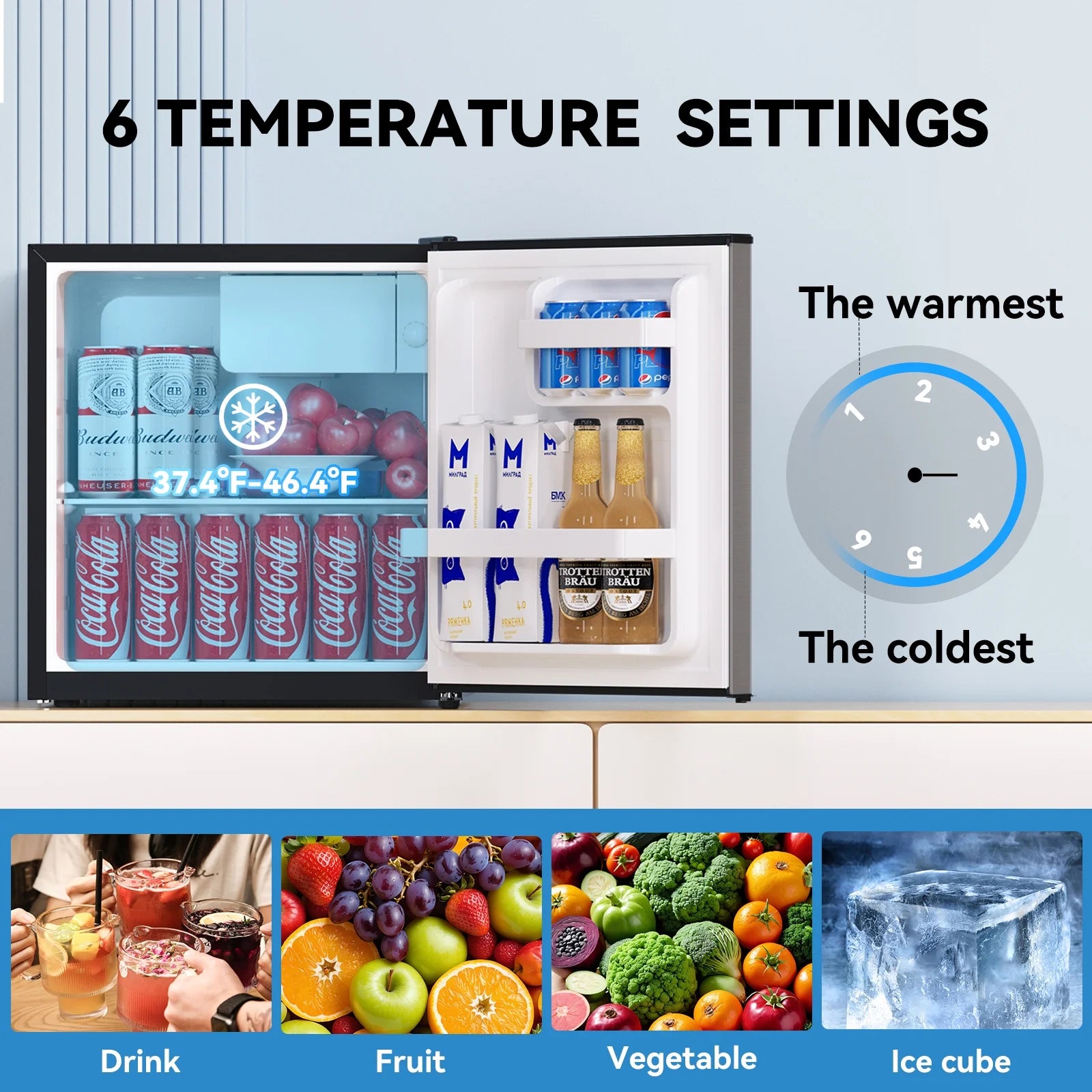 (3 pack) Frestec 1.7 Cu ft Single Door Mini Fridge , grey, New, VOK-17-3PSS