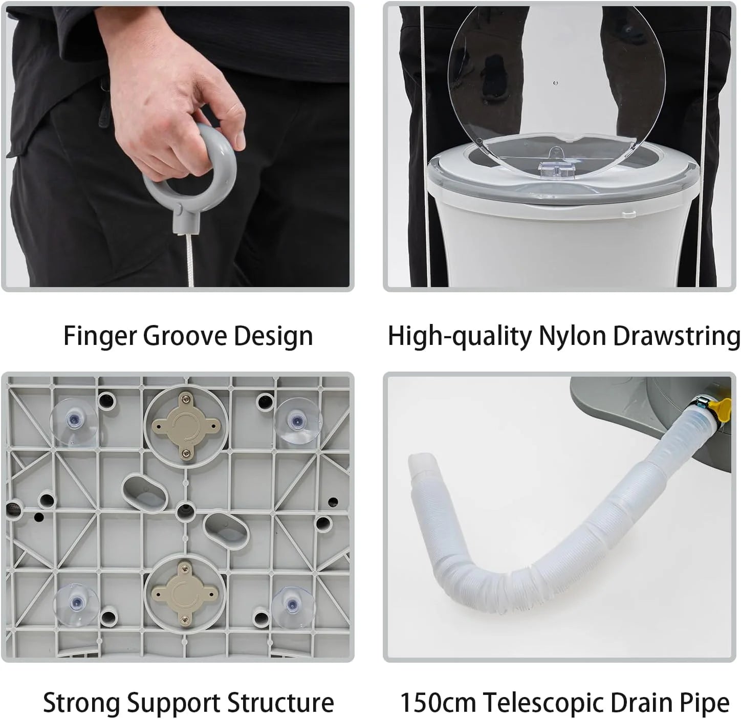 Portable Foot Operated Dryer, Mini Manual Dryer Machine, Portable Single Tub Dryer Machine, Hand-operated Mini Compact Spin Dryer, 2.4Gal Manual Draw Cord Dryer (Dryer(2.4gal White))