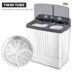 Costway Twin Tub 20Lbs Top Load Washing Machine with Gravity Drain