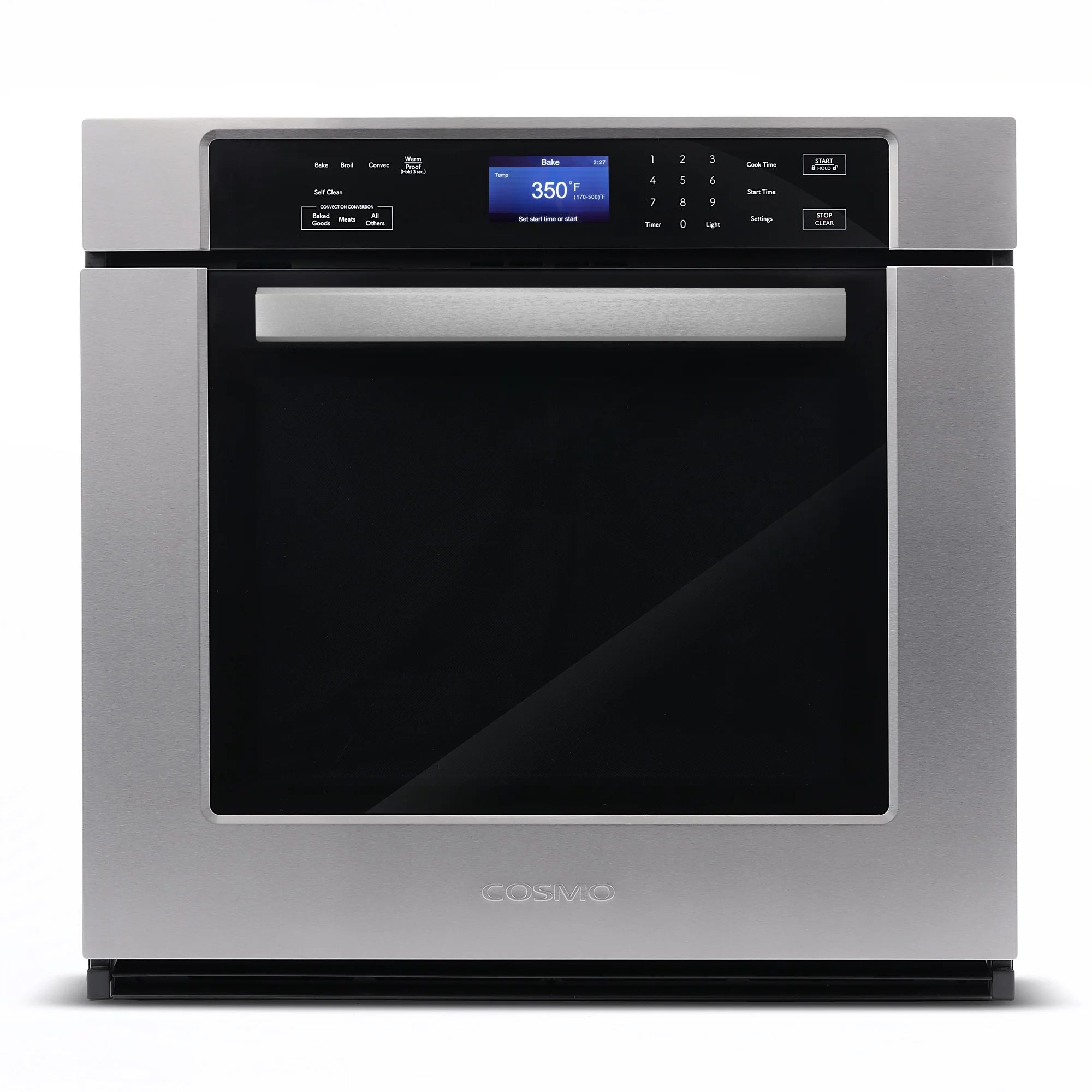 Cosmo 3 Piece Kitchen Appliance Package With 36" Electric Cooktop 36" Wall Mount Range Hood 24" Single Electric Wall Oven Kitchen Appliance Bundles