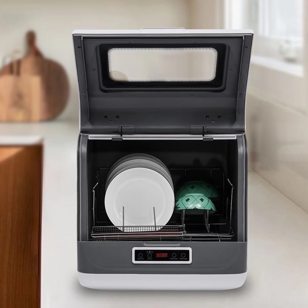 Peakora Portable Countertop Dishwasher, 3-in-1 Function Flip-Top Dishwasher, 800w Mini Dishwasher for Small Households Apartments Boats 17.72*15.75*17.32in