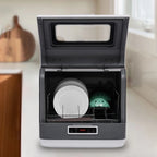 Peakora Portable Countertop Dishwasher, 3-in-1 Function Flip-Top Dishwasher, 800w Mini Dishwasher for Small Households Apartments Boats 17.72*15.75*17.32in