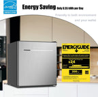 Frestec 1.6 Cu.Ft Mini Fridge with Freezer, Compact Refrigerator, Energy Efficient for Office, Apartment, Dorm, Bedroom