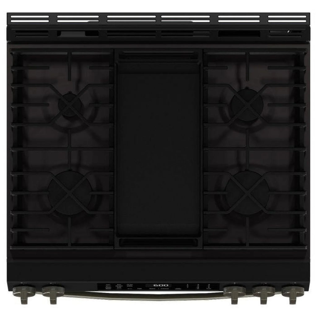 GE 30" Slide-In Front-Control Convection Gas Range with No Preheat Air Fry GGS600AVDS