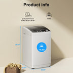 TABU Washer and Dryer Set, 19LBS Fully Automatic Washing Machine & 8.8LBS Clothes Dryer (White&White)