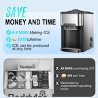 NUNET 3 in 1 Portable Ice Maker + Water Cooler Dispenser 5 Gallon with Child Safety Lock