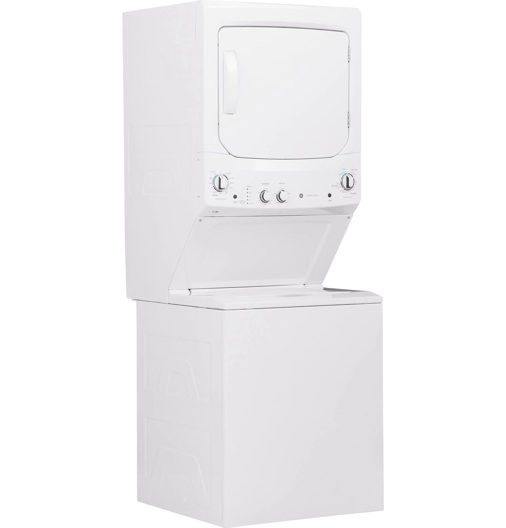 GE Unitized Spacemaker 3.8 DOE cu. ft. Stainless Steel Washer and 5.9 cu. ft. Gas Dryer