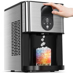 Auseo Ice Maker Countertop with Soft Chewable Ice, 44 Lbs/24H, Self-Cleaning, One-Click Operation for Home/Party(Black)