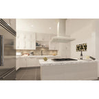 ZLINE 30 in. Wooden Island Mount Range Hood in White - Includes 760 CFM Motor