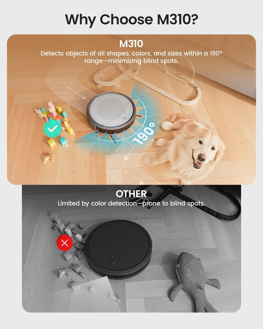 Lefant Robot Vacuum Cleaner with 4500Pa Suction, PSD Obstacle Avoidance, APP/Remote/Voice Control,Ideal for Pet hair, M310