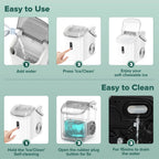 KISSAIR Nugget Ice Maker Countertop with Soft Chewable Pellet Ice, Portable Ice Machine with Handle, 35lbs/24H, Grey