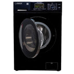 Pemberly Row Pet Compact 110V Vented/Ventless 15 lbs Combo Washer Dryer in Black