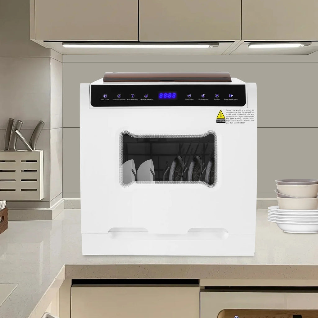 Compact Dishwasher, 18.11in Width with 4-6 Place Settings, 5 Wash Modes and Disinfection Function, Ideal for Apartments and RVs