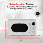 Open Box Magic Chef 0.7 Cubic Feet 700 Watt Retro Countertop Microwave, White