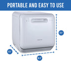 Farberware Portable Dishwasher with Built-In Water Tank with Baby Care and Fruit Wash Settings in White w/ 6-Place Setting Capacity, FDW05ASBWHA
