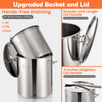 64QT Stainless Steel Seafood Boil Pot with 200,000BTU Single Burner Propane Stove, Heavy Duty Propane Burner For Outdoor Cooking Turkey Fryer, Crawfish Boil, Homebrewing