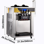 BENTISM Commercial Ice Cream Maker, 22-30L/H Yield, 2200W Countertop Soft Serve Machine w/ 2x6L Hopper 2L