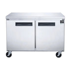 60 in. Two Door Commercial Undercounter Freezer in Stainless Steel 15.53 cu. ft.