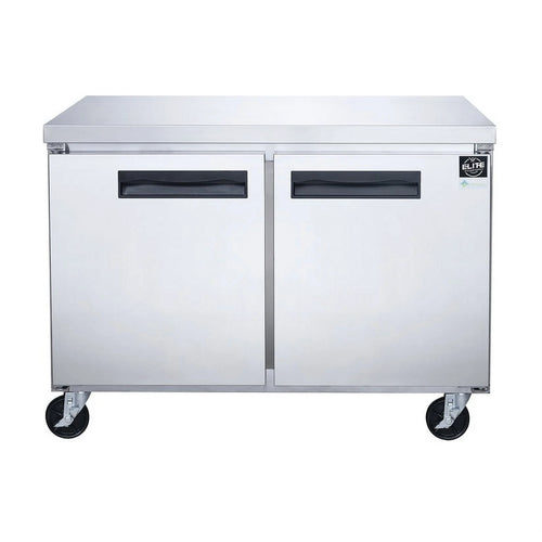 60 in. Two Door Commercial Undercounter Freezer in Stainless Steel 15.53 cu. ft.
