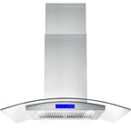 Cosmo 30 in. Ducted Island Range Hood in Stainless Steel with LED Lighting and Permanent Filters