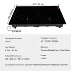 BENTISM 12 inch Electric Cooktop 2 Burners 1800W Stove Top Touch Control