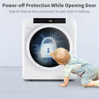 BAYUELSWU 3.5 Cu.Ft Portable Clothes Dryer, 1300W Clothes Dryer with Stainless Steel Tub, Front Load Tumble Laundry Dryer with LCD Touch Panel, 110V Portable Dryer for Laundry, Apartments, Dorms
