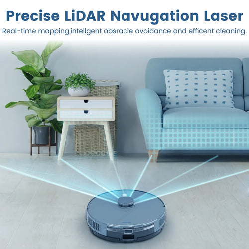 AIRROBO L50+ Robot Vacuum and Mop Cleaners Self-Empty with Ultrasonic Carpet Detection,5500Pa Suction, 75 Days Hands-Free, 180min Long Runtime with Smart Control