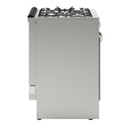 30�� Inch Professional Gas Range Stove with 5 Burner Cooktop, Rapid Convection Oven, and Digital Timer with Heavy-Duty Cast Iron Grates, Stainless-Steel Appliance, Silver