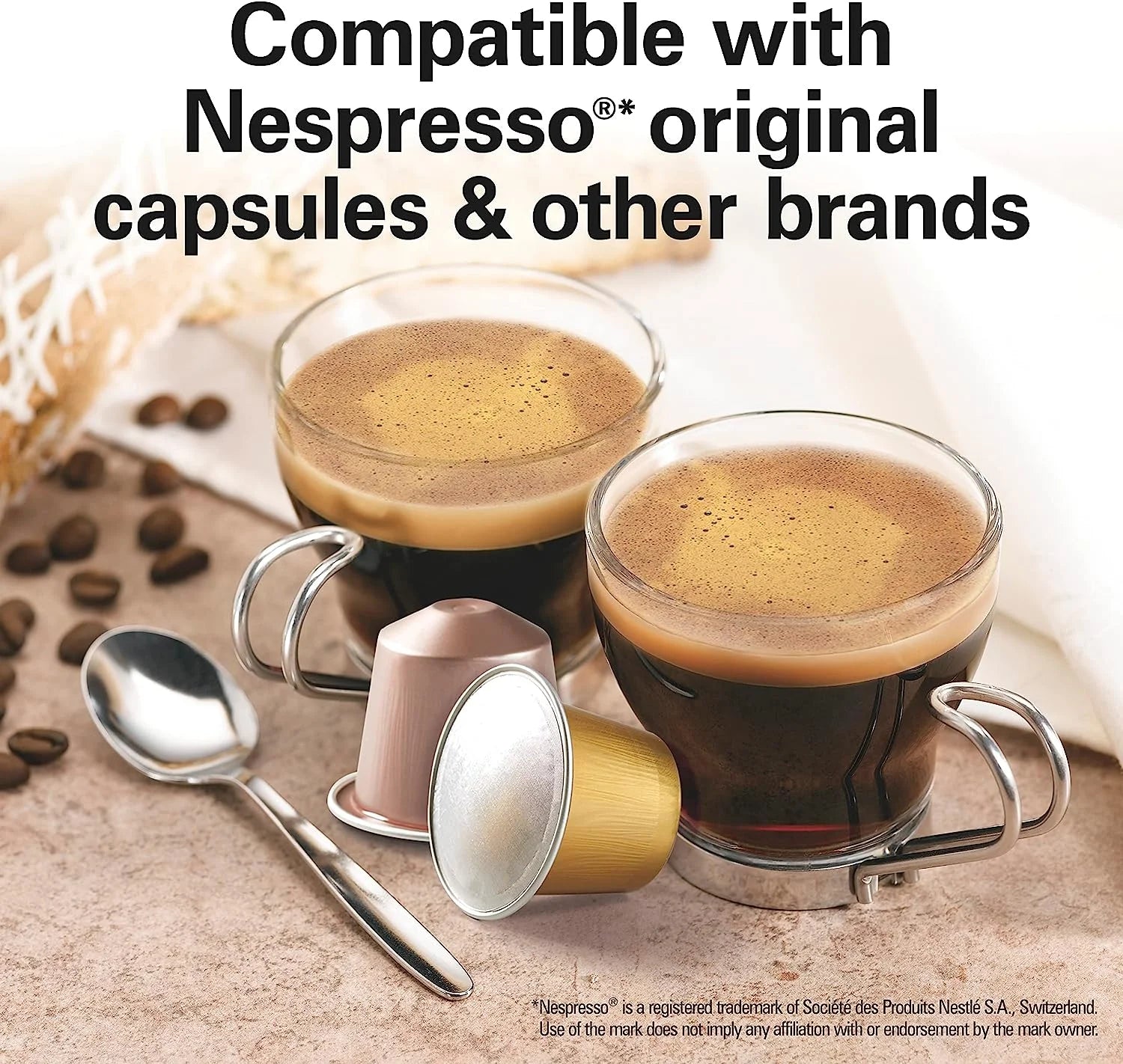 Hamilton Beach Espresso Maker, Compatible with Nespresso??* original capsules, Black with Chrome Accents, 40726