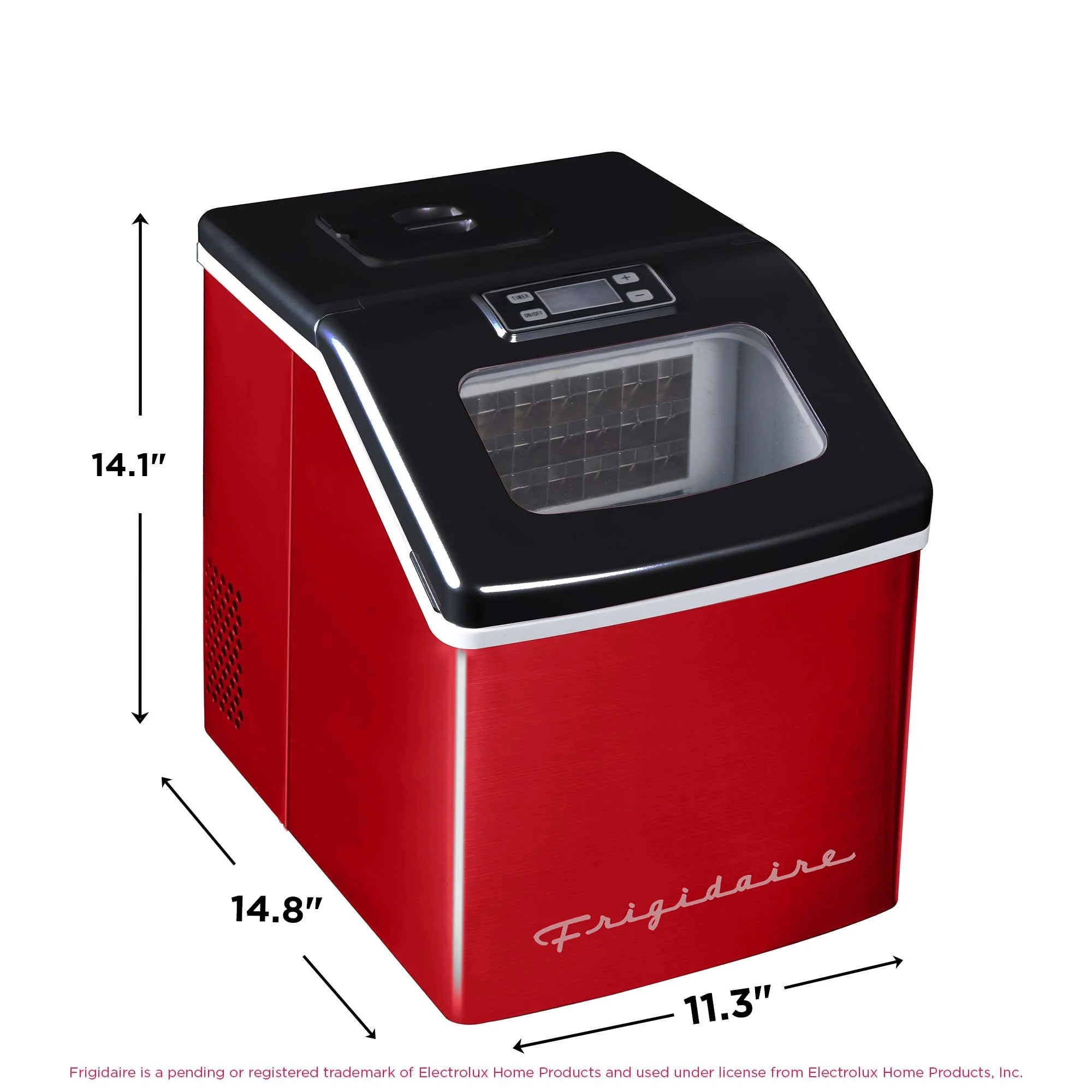 Frigidaire 40lbs. Countertop Clear Square Ice Maker - Stainless Steel