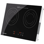 Double Induction Cooktop 1800W Induction Stove Top 2 Burners for Cooking, Sumaki Built-in Electric Cooktops With 9 Power Levels