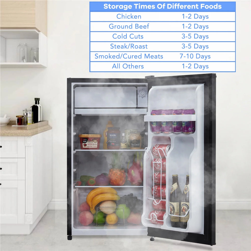 OYang Single Door Mini Fridge, Super Quiet 19.3"D x17.5"W x 32.7"H