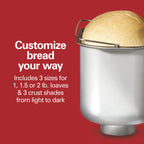 Hamilton Beach 2 lb Bread Maker Machine with 12 Settings Plus Gluten Free, White