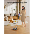 Laresar Cordless Vacuum, Real 50kPa Suction, 500W Motor, 60min Runtime, Quiet, Premium Build for Pets & Floors