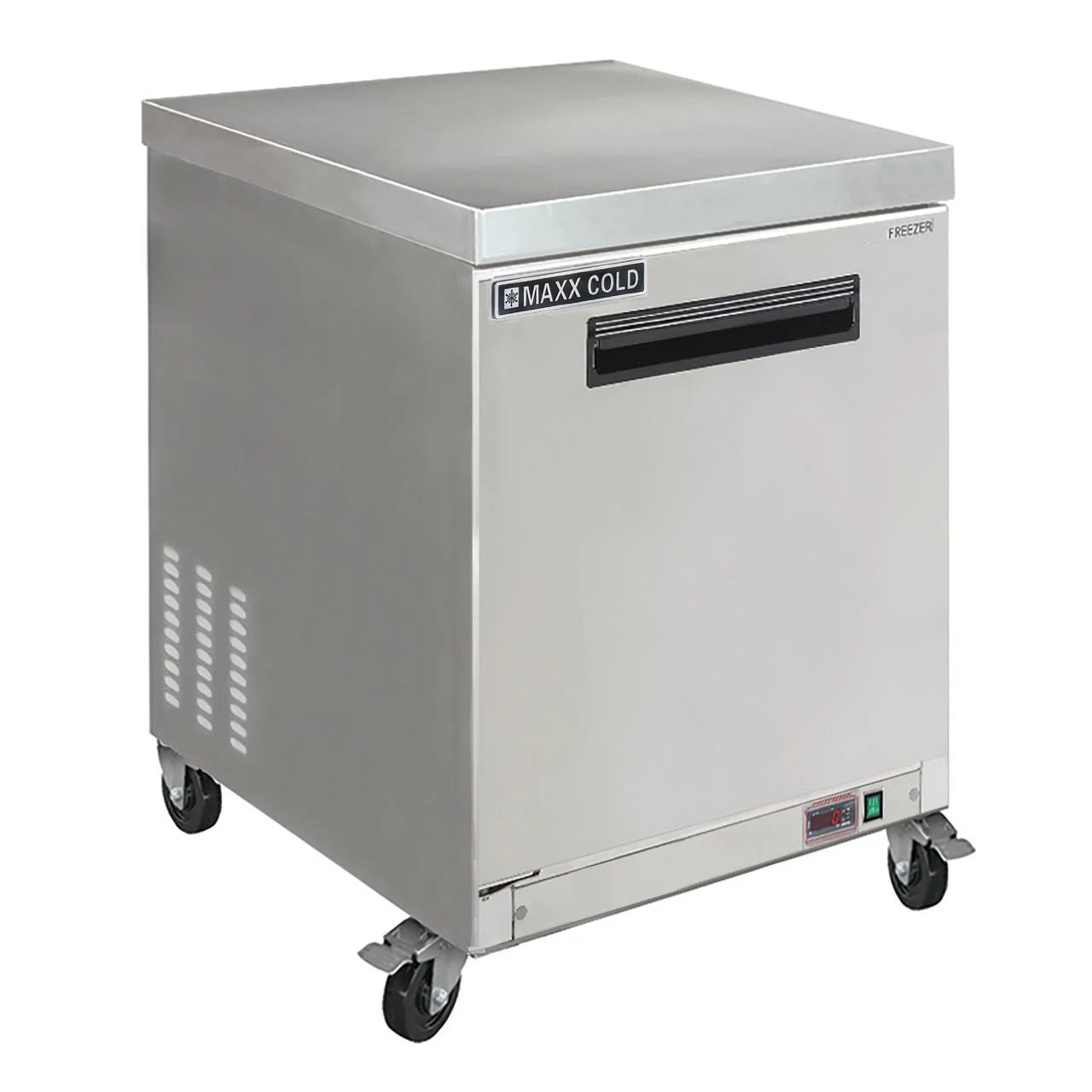Maxx Cold Single Door Undercounter Freezer, 27.5"W, 6.5 Ct Ft, in Stainless Steel (MXCF27UHC)
