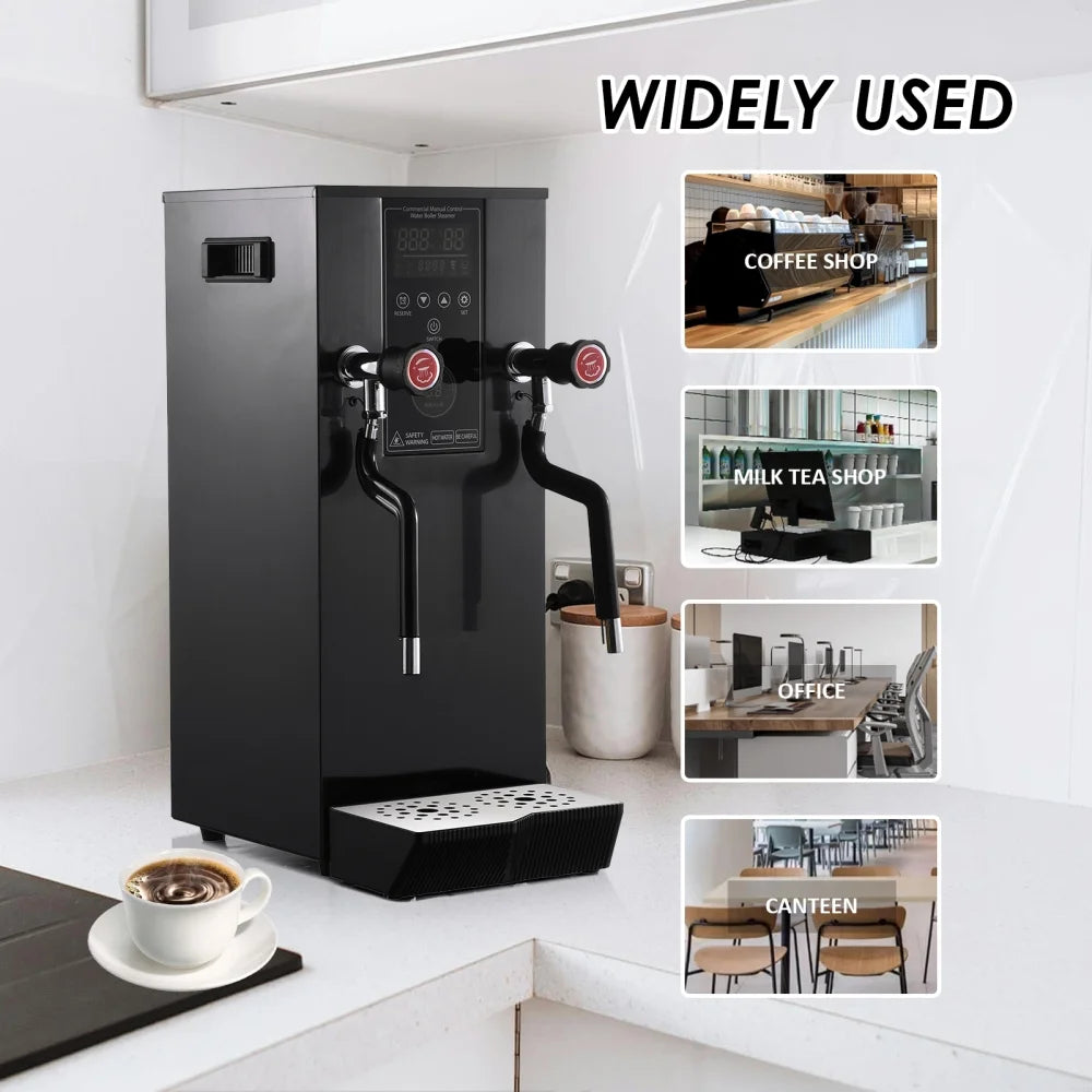 Commercial Coffee Milk Frother, 110V Automatic Frother with 12L Capacity for Restaurants (Black)