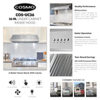 Cosmo Range Hoods UC30 30 in. 380 CFM Ducted Under-Cabinet Range Hood