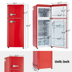 Harper & Bright Designs Double Door Mini Fridge with Freezer, 3.2 Cu.Ft Compact Refrigerator with Adjustable Shelf, Adjustable Thermostat and Reversible Door for Bedroom, Dorm, Home Office, White
