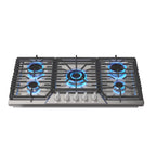 CASAINC 36" Recessed Natural Gas Cooktop with 5 Burners and Liquid Propane Conversion Kit, Stainless Steel