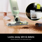 Shark VACMOP Cordless Hard Floor Cleaner, Vacuum and Spray Mop, Powerful Suction, Lightweight, LED Headlights, Includes 4 Disposable Pads, 12oz Multi-surface Cleaning Solution, Lime Green, VM252GN