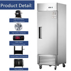Camellia River 54" Upright Freezer, 42.2 Cu.ft. Solid Door, Commercial, Stainless Steel
